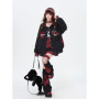 Kimutomo Women Jackets Patchwork Plaid Autumn Winter Loose Outwear Baseball Tops Vintage Y2k Harajuku Grunge Coats Female