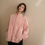 Chinese Style Sequined Buckle Pink Coat 2025 New Spring Standard-up Neck Cardigan Top Single Breasted Jackets for Women