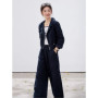 VIMLY Women's Tracksuit 2026 Spring New Utility Cargo Style Printed Tank Top Hooded Jacket Wide Leg Pant Set 3 Piece Woman 30723