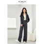 VIMLY Grey 2 Piece Sets Womens Outfits Hooded Zipper Short Jacket Wide Leg Pant 2026 Spring Casual Tracksuits Set Women M5953