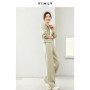 VIMLY Grey 2 Piece Sets Womens Outfits Hooded Zipper Short Jacket Wide Leg Pant 2026 Spring Casual Tracksuits Set Women M5953
