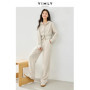 VIMLY Women's Tracksuit 2 Piece Pant Sets 2026 Spring New in Matching Set Zip-up Cropped Hoodie Jacket Wide Leg Sweat Pant Women