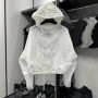 3 Colors Jackets Women Summer Crop Leisure Sunscreen Hooded Thin Loose Vintage Pure Basic Outerwear High Street College Fashion