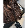 New Chinese Style Heavy Sequin Velvet Button Coat for Women Elegant V-Neck Slim Loose Slim Trendy High-End Coat Female