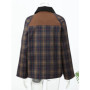 Casual Plaid Patchwork Women Jacket Full Sleeve Zipper Pocket Female Coat 2026 New Spring Lapel Single Breasted Lady Outerwears