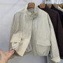 Korean Short Stand-up Collar Jacket Women's Loose Windbreaker Coat Spring Autumn Leisure Tooling Jacket Coat Female Overwear Top