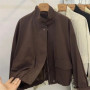 Korean Short Stand-up Collar Jacket Women's Loose Windbreaker Coat Spring Autumn Leisure Tooling Jacket Coat Female Overwear Top
