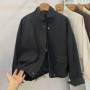 Korean Short Stand-up Collar Jacket Women's Loose Windbreaker Coat Spring Autumn Leisure Tooling Jacket Coat Female Overwear Top