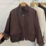 Korean Short Stand-up Collar Jacket Women's Loose Windbreaker Coat Spring Autumn Leisure Tooling Jacket Coat Female Overwear Top