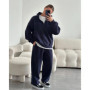 Oversized Tracksuit Fashionable Pullover Hooded Tracksuit Drawstring Waist Cotton Tracksuit Relaxed Fitted Lounge Set