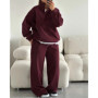 Oversized Tracksuit Fashionable Pullover Hooded Tracksuit Drawstring Waist Cotton Tracksuit Relaxed Fitted Lounge Set