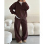 Oversized Tracksuit Fashionable Pullover Hooded Tracksuit Drawstring Waist Cotton Tracksuit Relaxed Fitted Lounge Set