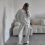 Oversized Tracksuit Fashionable Pullover Hooded Tracksuit Drawstring Waist Cotton Tracksuit Relaxed Fitted Lounge Set
