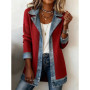 2026 Spring Autumn New Women Elegant Fashion Versatile Slim Fit Long Sleeve Spliced Jacket Denim Lapel