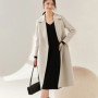 SENTUBILA Women 100 Wool Long Wrap Coat 2026 Elegant Notched Collar Belted Warm Double Faced Woolen Winter Overcoat W24O43352