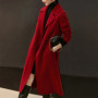 SENTUBILA Women 100 Wool Long Wrap Coat 2026 Elegant Notched Collar Belted Warm Double Faced Woolen Winter Overcoat W24O43352