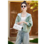 Blouse Jacket Women's Spring/Summer Chinese-style Embroidered Loose-fitting Lightweight Sun-protective Petite Casual Comfortable