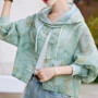 Blouse Jacket Women's Spring/Summer Chinese-style Embroidered Loose-fitting Lightweight Sun-protective Petite Casual Comfortable