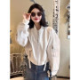 Casual Women Genuine Leather Bomber Jacket Stand Collar Long Sleeve Streetwear Outerwear Punk Female Real Sheepskin Short Coat