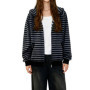 Womens Zip Up Hoodies with Pockets and Drawstring Stylish Striped Long Sleeve Sweatshirt Jackets for Fall and Spring