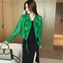 Summer Solid Color Fashion Long Sleeve Jacket Women High Street Thin Style Embroidered Button Cardigan Drawstring All-match Tops