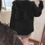 Japanese Lolita Lace Patchwork Jackets Loose Y2k Aesthetic Casual Sun Protection Women's Tops Grunge Rabbit's Ears Hooded Coats