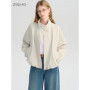 ZIQIAO Autumn 2025 Women's Cropped Stand Collar Jacket - Relaxed Fit Casual Short Outerwear Lightweight Layering Basic Top