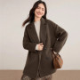 SENTUBILA Woolen Coats for Woman 2026 Winter Jackets Notch Lapel Long Sleeve Loose Coat Casual Style Women's Clothing W54OA8768