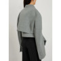 Grey Solid Irregular Blazer Suit Jacket Women Chic Shoulder Pad Full Sleeve Split High Waist Coat 2026 Lady Commute Street Wear