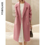 SENTUBILA Coat Woman 100 Woolen 2026 Winter Korean Style Straight Double Sided Thick Warm Mid-Length Overcoat W44O56769X