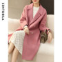 SENTUBILA Coat Woman 100 Woolen 2026 Winter Korean Style Straight Double Sided Thick Warm Mid-Length Overcoat W44O56769X