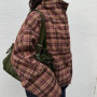 Fashion Plaid Coats Women's Stand Collar Single Breasted Long Sleeve Vintage Jacket 2026 Spring New Lady Casual Loose Overcoat