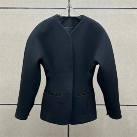 Women's jacket New autumn 2025 single breasted slim long sleeved top Shoulder sleeves V-neck women's suit jacket Women's coat