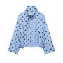 Talenza Pink Polka Dot Jacket: Women's Fashion Retro Bow Lace-up Loose Coats New Casual Commuter High-Street Women's Outerwear