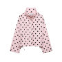 Talenza Pink Polka Dot Jacket: Women's Fashion Retro Bow Lace-up Loose Coats New Casual Commuter High-Street Women's Outerwear
