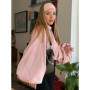 HH Women Fashion Short Coat Solid Lapel Balloon Sleeve Bomber Coat Female Casual Loose Pleated Zipper Decoration Street Jacket