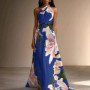 2026 European and American Printing Elegant Catwalk Party Vacation Long Dress