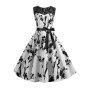 Floral Print Vintage Women Summer A Line Lace Party Dresses Robe Tunic Casual Office Ladies Dress