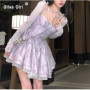 Woman Fairy Dress Bubble Sleeves Dress
