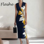 Elegant Sleeveless Long Dress Women V Neck Bodycon Dresses For Women Sexy Navy Party Dress Women Office Holiday Dresses