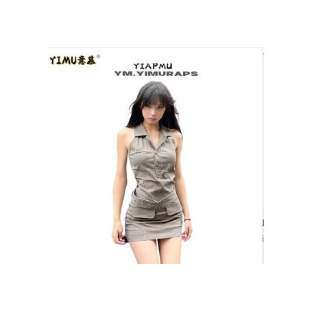 American Retro Blue Denim Skirt Women Waist Slimming Korean Spice Dress Fashion Trend High Street Elegant Tooling New Hip Skirt