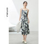 SENTUBILA Midi Print Slip Dresses Women 2026 Spring Summer Korean Fashion Sundress Elegant Lady Slim Camisole Dress 121L40493