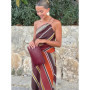 Women Stripe Printed Maxi Dress Sexy Single Shoulder Sleeveless Off-shoulder Long Robe Lady New Chic Holiday Summer 2026 Gowns
