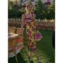 Floral Print Dresses For Women Fashion Sexy Streetwear Prairie Chic Straps Sleeveless Slash Neck Slim Fit Midi Vestidos Robes