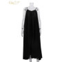 Clacive Summer Loose Black Women'S Dress 2023 Fashion Strap Sleeveless Ankle-Length Dresses Elegant Backless Female Sundress