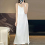 2025 New 100 Anti Wrinkle Mulberry Silk Strap Dress for Women's Summer New Loose Long Skirt
