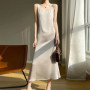 2025 New 100 Anti Wrinkle Mulberry Silk Strap Dress for Women's Summer New Loose Long Skirt