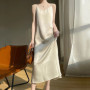 2025 New 100 Anti Wrinkle Mulberry Silk Strap Dress for Women's Summer New Loose Long Skirt