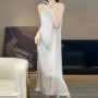 2025 New 100 Anti Wrinkle Mulberry Silk Strap Dress for Women's Summer New Loose Long Skirt