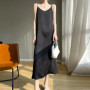 2025 New 100 Anti Wrinkle Mulberry Silk Strap Dress for Women's Summer New Loose Long Skirt